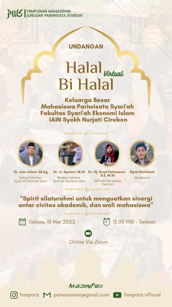 Undangan Halalbihalal Keluarga Besar Program Studi Pariwisata Syariah 1443 H
