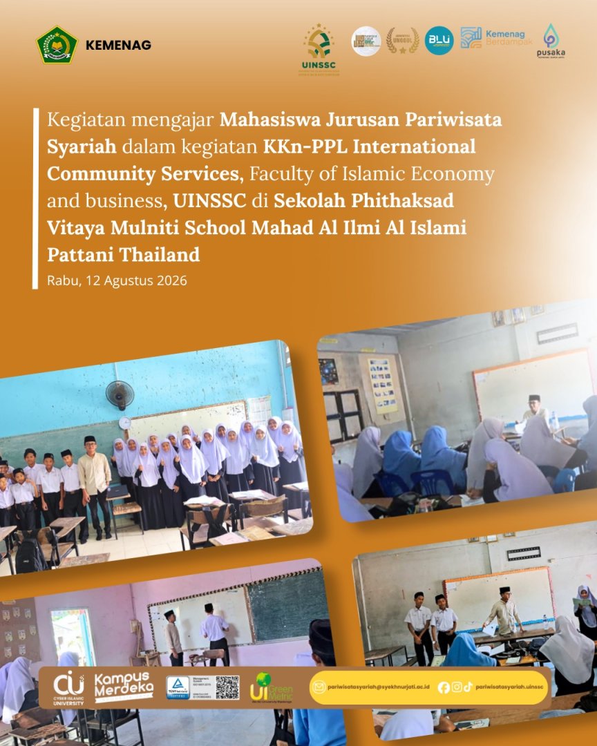 Mahasiswa Pariwisata Syariah UIN Siber Cirebon Mengajar di Sekolah Phithaksad Vitaya Mulniti, Pattani Thailand