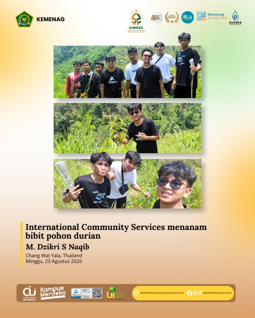 Mahasiswa Pariwisata Syariah UNISSC Ikuti KKn-PPL International Community Services melalui Penanaman Bibit Durian di Thailand