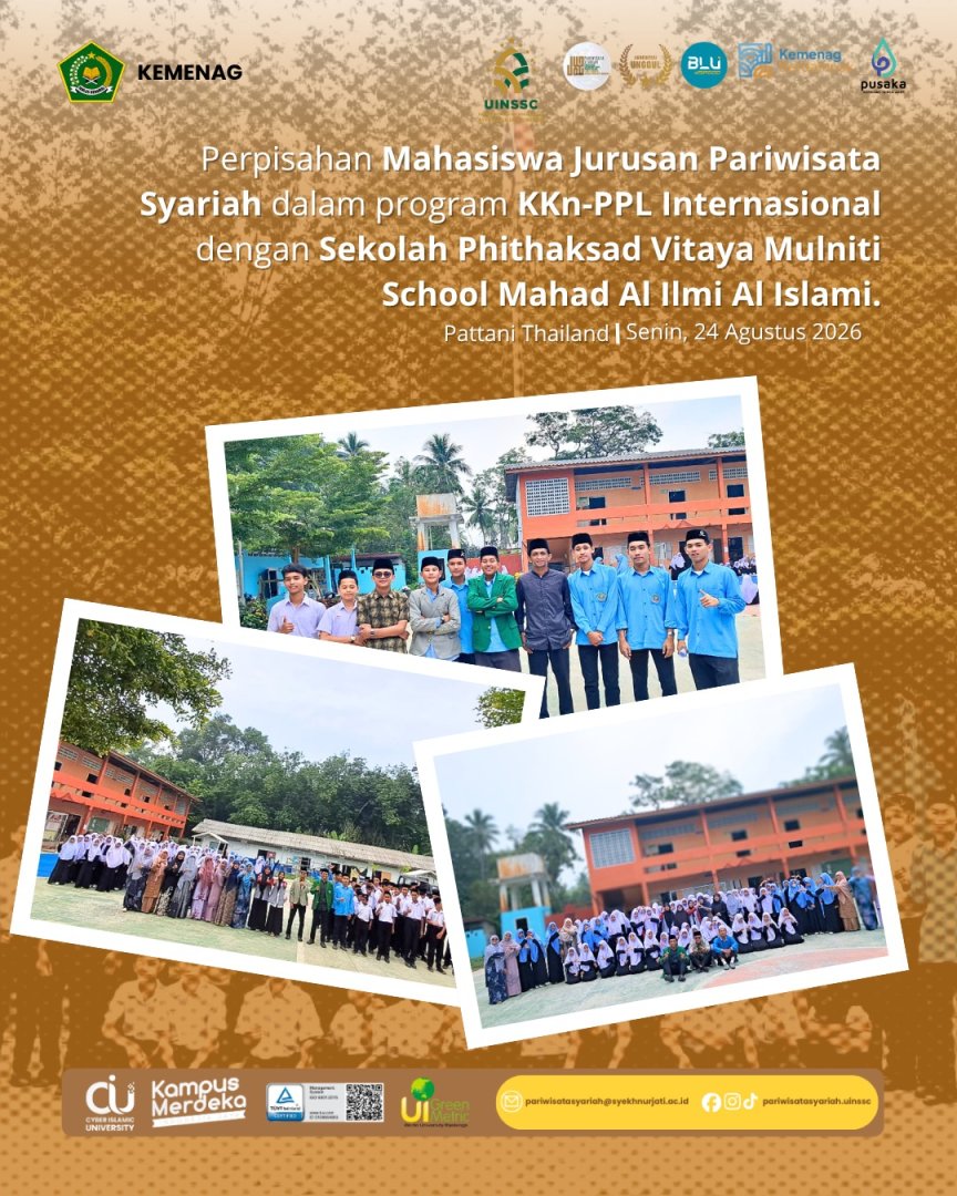 Perpisahan Penuh Makna, Mahasiswa Pariwisata Syariah Akhiri Program KKN-PPL Internasional di Thailand